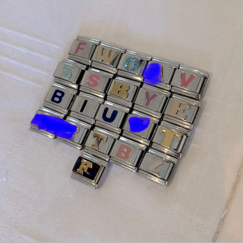 “Letters” (scroll for more) STAINLESS STEEL LINK CHARMS, Various